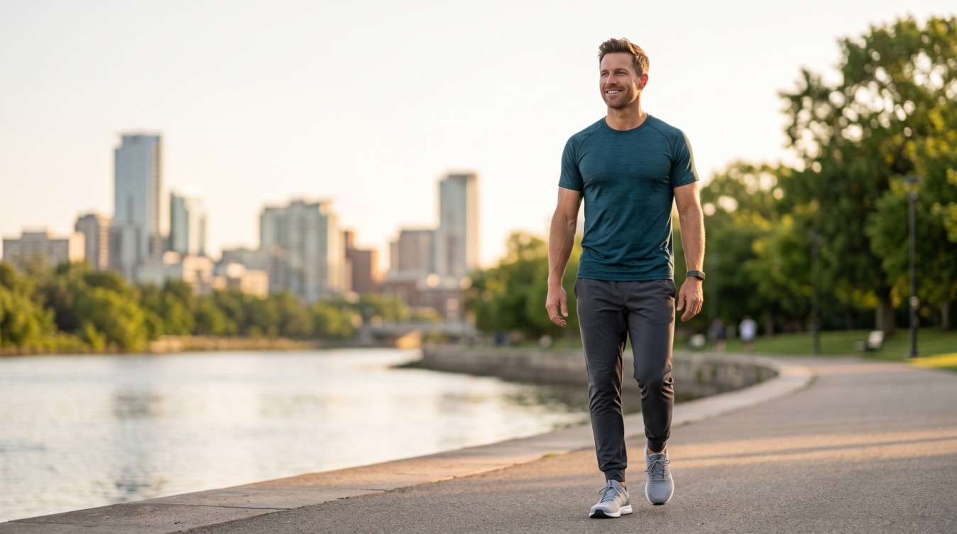 Fit man cycling a trail outdoors, fat burning and active metabolism